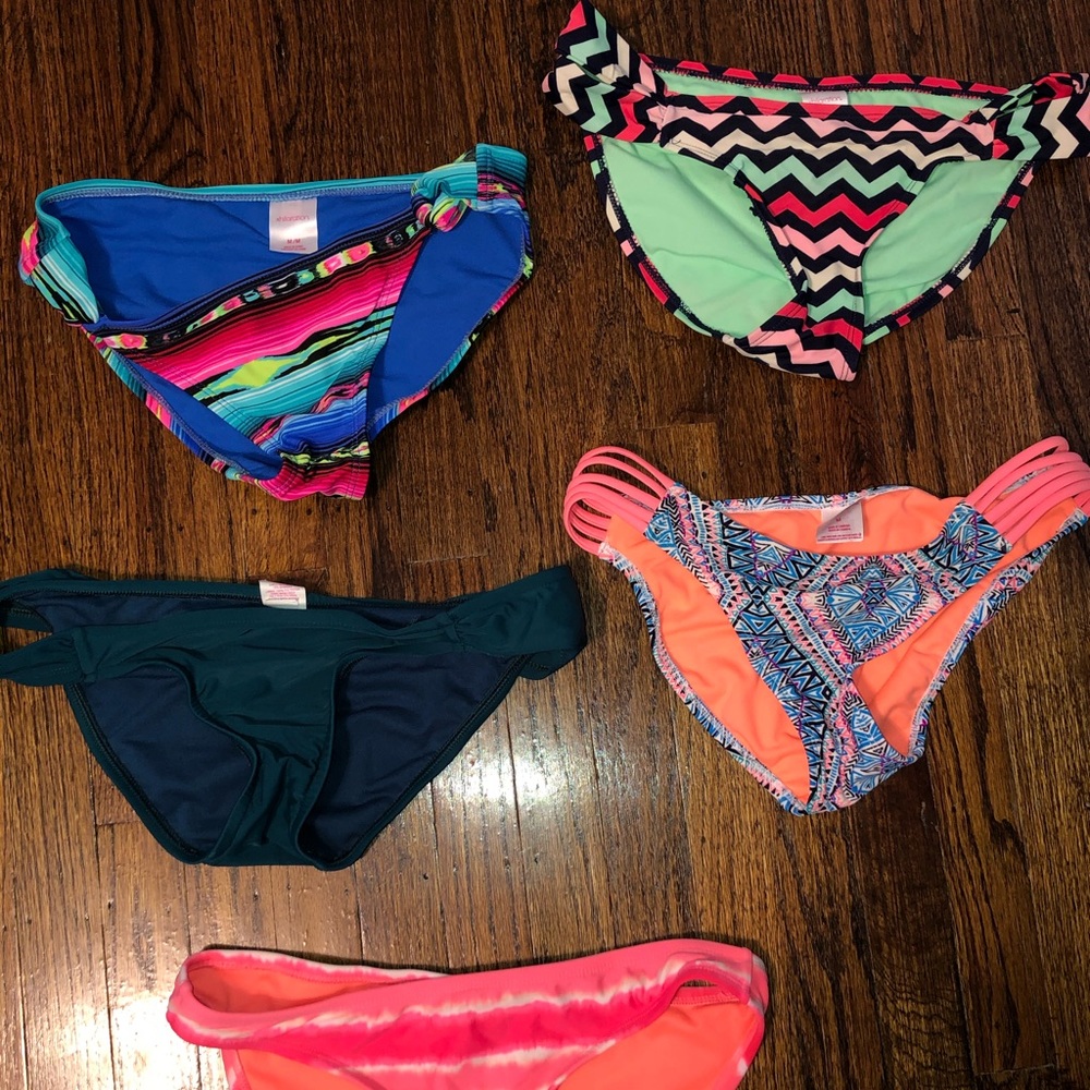 Five bathing suite bottoms